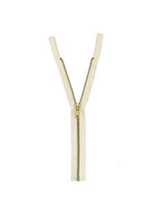 Fermeture laiton séparable écru, 45 cm
