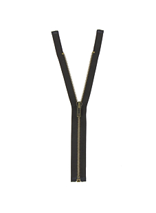 Fermeture laiton séparable marron foncé, 60 cm