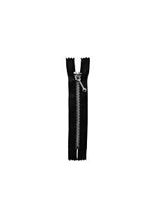 Fermeture alu non séparable noir,  20 cm