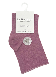 Socquettes bord roulotté rose chiné