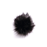 Pompon fourrure synthétique avec bouton pression à clipser Ø 15 cm Noir