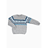 M2229 Pull jacquard col rond en impression papier