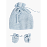 M6091 Ensemble bonnet et moufles au point mousse Charles en impression papier