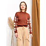 M6134 Pull manches jacquard Lou en impression papier
