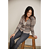 M6376 Gilet jacquard col polo Ingrid en impression papier