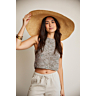 M6414 Crop top en impression papier