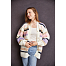 M6490 Gilet rayé multicolore Blanche en impression papier
