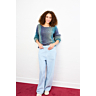 M6524 Pull jersey vertical Violette en impression papier