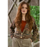 M6562 Gilet court V profond en impression papier