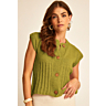 M6615 Gilet sans manches point fantaisie en impression papier