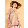 M6645 Pull raye col bateau en impression papier