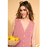 M6654 Gilet sans manches point fantaisie en impression papier