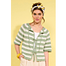 M6655 Gilet raye au crochet en impression papier