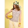 M6660 Gilet sans manches au crochet en impression papier