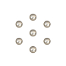 Lot de 7 boutons boule effet nacré Ø 9mm Beige