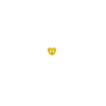 Lot de 6 boutons coeur Ø12 mm Jaune