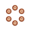 Lot de 6 boutons Rouille Ø 20 mm