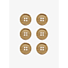 Lot de 6 boutons acacia Ø18 mm