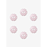 Lot de 6 boutons à pois Ø 14 mm Rose
