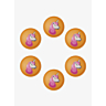 Lot de 6 boutons licorne Ø 18 mm Orange