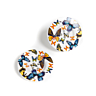 Lot de 5 boutons en bois imprimé papillons ø 38 mm