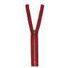 Fermeture laiton non séparable rouge, 15 cm