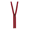 Fermeture laiton séparable rouge, 65 cm
