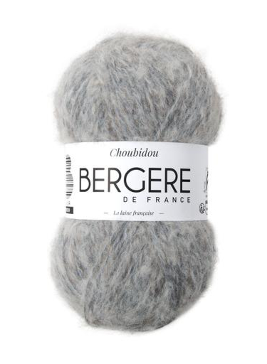 Fil à Tricoter Fantaisie Poilu Gris – 435g – Mohair Italien – Cône